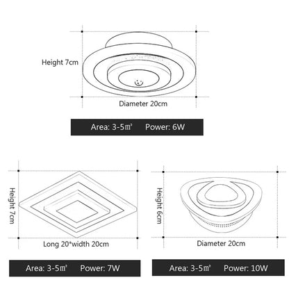 Modern LED Ceiling Light - Minimalist Design for Dining, Living Room, Bedroom, Kitchen, Aisle, Corridor, Stairs, and Entrance