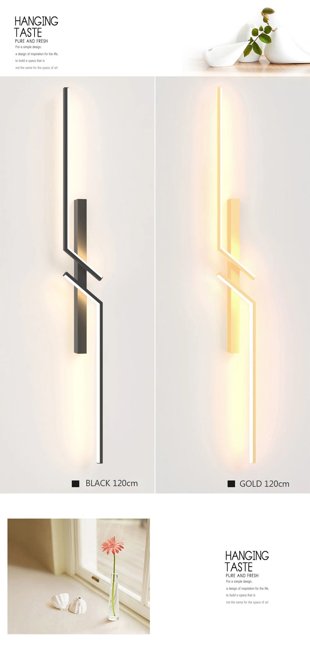 Modern Minimalist LED Wall Lamp – Sleek Strip Light for Bedroom, Living Room, TV Area, and Lobby Décor