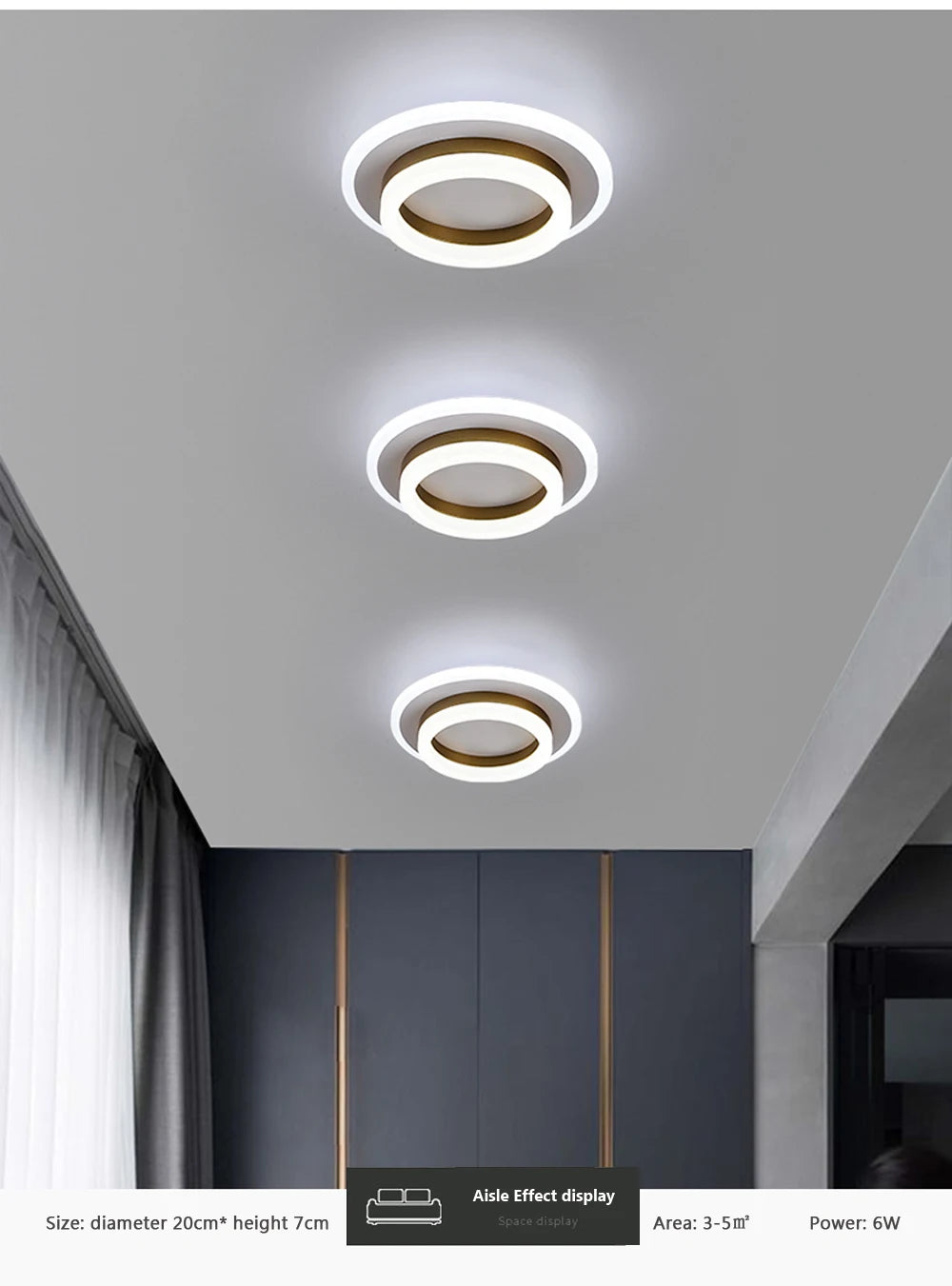 Modern LED Ceiling Light - Minimalist Design for Dining, Living Room, Bedroom, Kitchen, Aisle, Corridor, Stairs, and Entrance