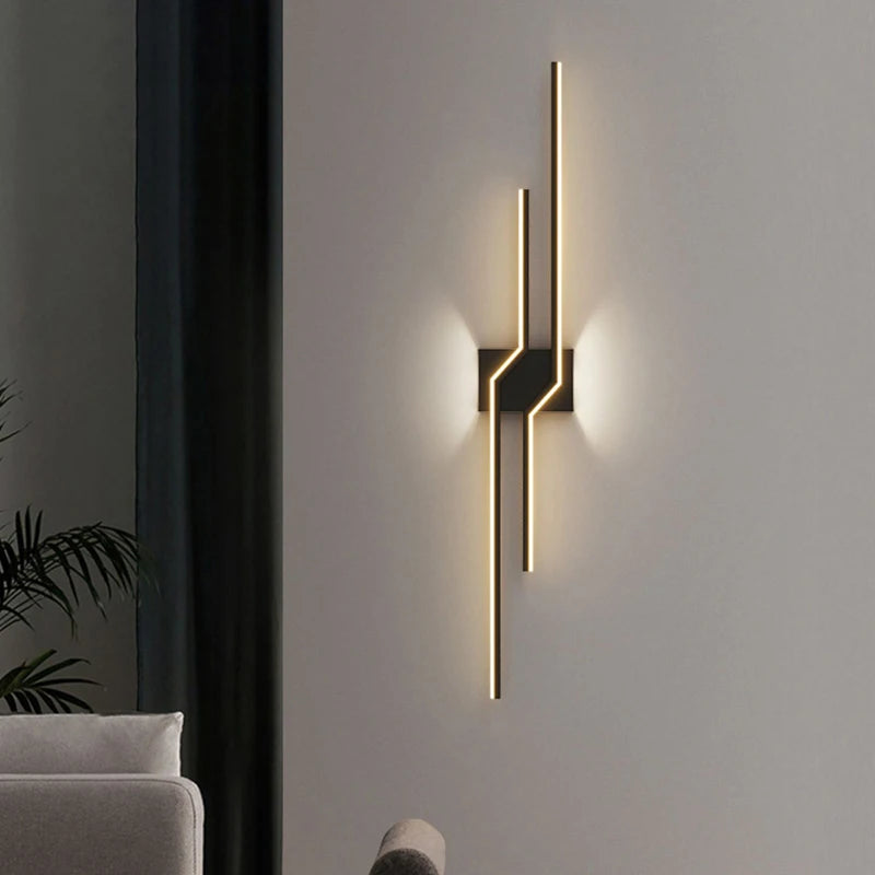 Contemporary LED Wall Sconce - Black & White Wall Lamp for Living Room, Dining Room, Bedroom, Porch, and Hallway - Elegant Indoor Lighting Fixture