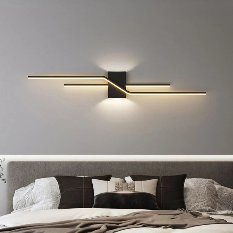 Zeitgenössische LED-Wandleuchte – Schwarz-weiße Wandlampe für Wohnzimmer, Esszimmer, Schlafzimmer, Veranda und Flur – Elegante Innenbeleuchtung 