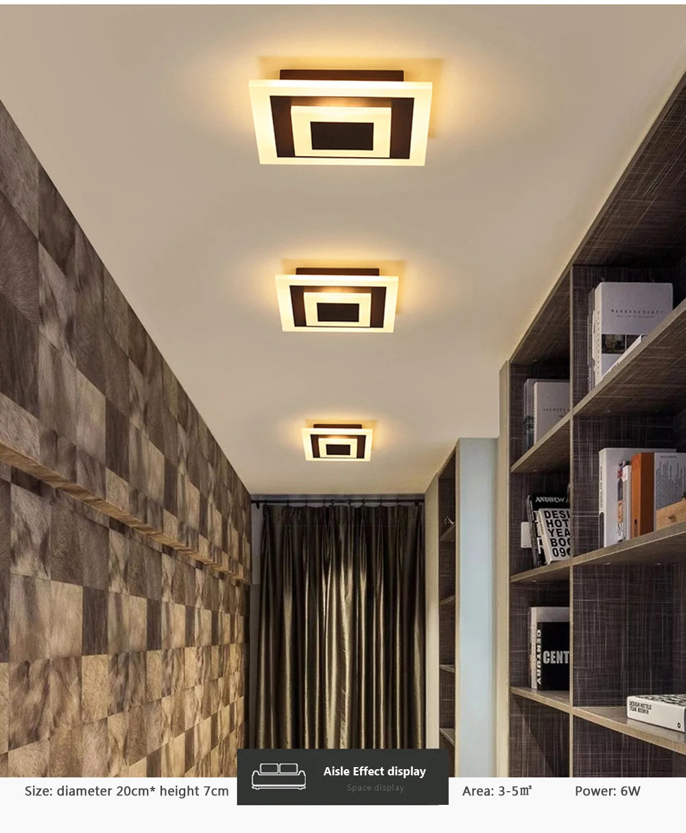 Modern LED Ceiling Light - Minimalist Design for Dining, Living Room, Bedroom, Kitchen, Aisle, Corridor, Stairs, and Entrance