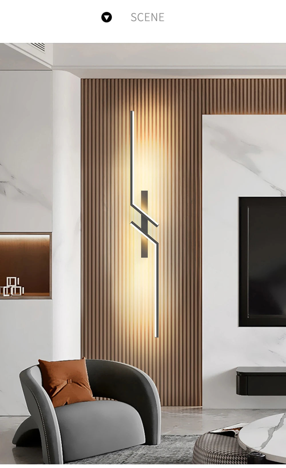 Moderne, minimalistische LED-Wandleuchte – elegantes Lichtband für Schlafzimmer, Wohnzimmer, Fernsehbereich und Lobby-Dekor