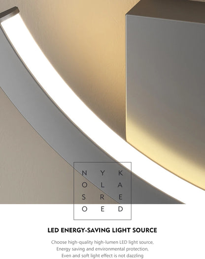 Contemporary LED Wall Lamp – Black, White & Gold – Elegant Lighting Fixture for Living Rooms, Bedrooms, and Aisles