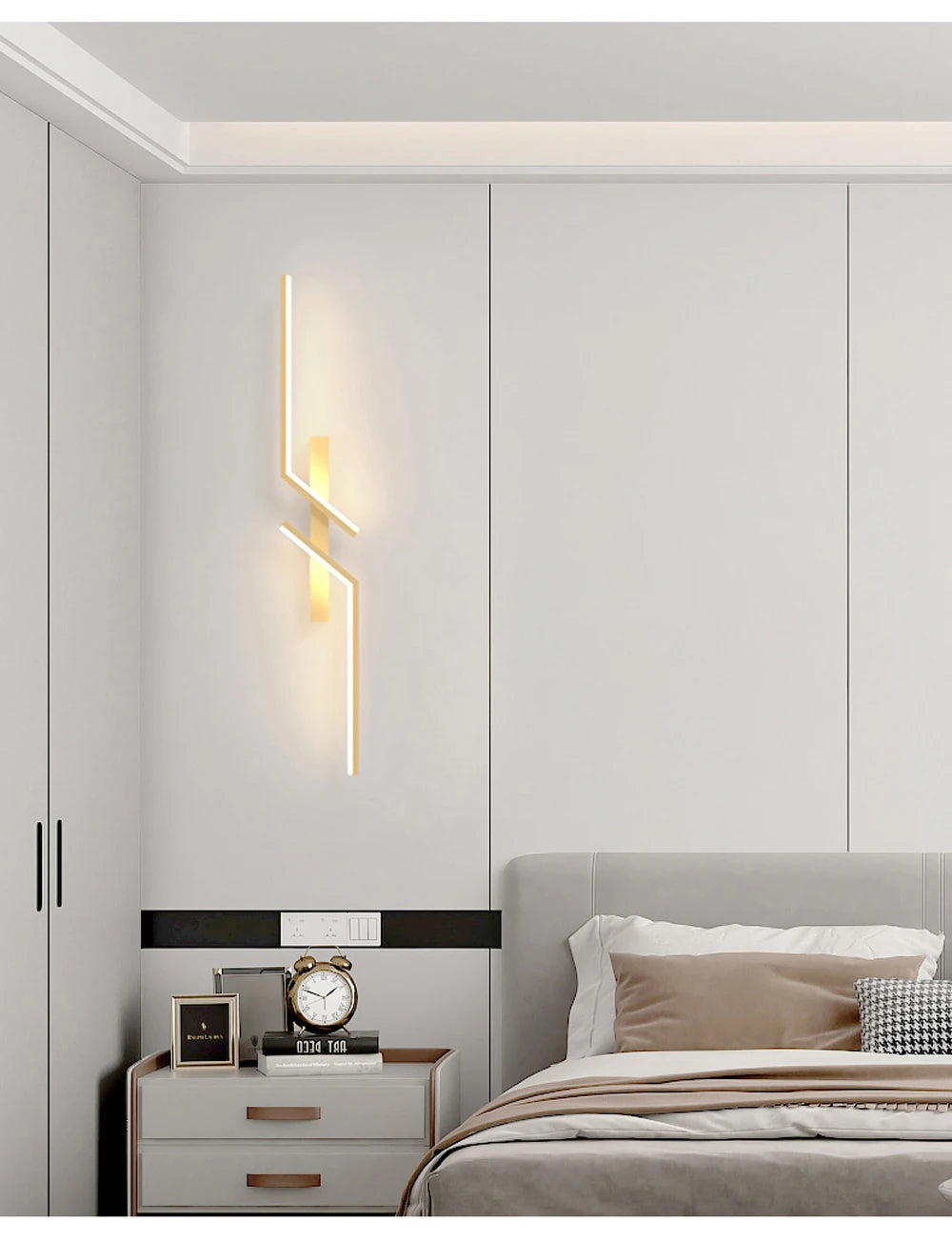 Moderne, minimalistische LED-Wandleuchte – elegantes Lichtband für Schlafzimmer, Wohnzimmer, Fernsehbereich und Lobby-Dekor