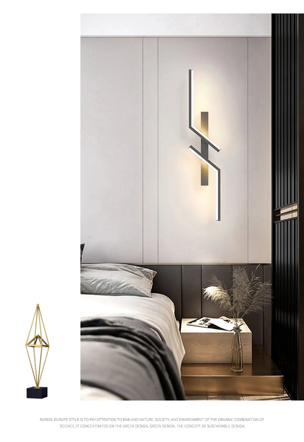 Modern Minimalist LED Wall Lamp – Sleek Strip Light for Bedroom, Living Room, TV Area, and Lobby Décor