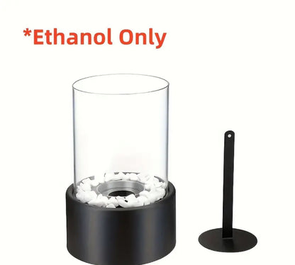 Traditional Painted Tabletop Fireplace - Portable Round Ethanol Burner