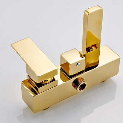 Contemporary Golden Bath & Shower Faucet - Single Handle, Rotatable Lifting Design