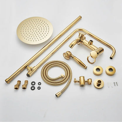 Contemporary Golden Bath & Shower Faucet - Single Handle, Rotatable Lifting Design