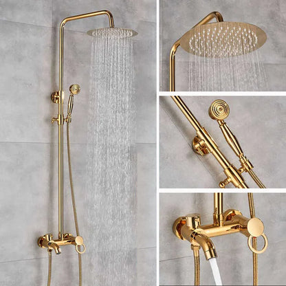 Contemporary Golden Bath & Shower Faucet - Single Handle, Rotatable Lifting Design