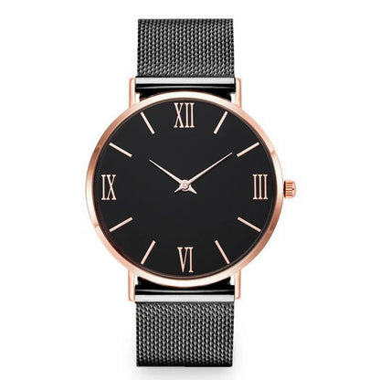 Luxury Rose Gold Women's Watch with Stainless Steel Mesh Strap - Elegant Quartz Dress Timepiece