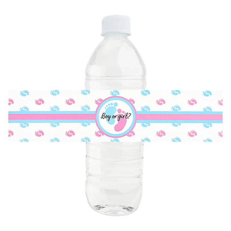 12-Piece Baby Shower Water Bottle Labels – Gender Reveal or Christening Gift Stickers – ‘It’s a Boy/Girl’ Decorations