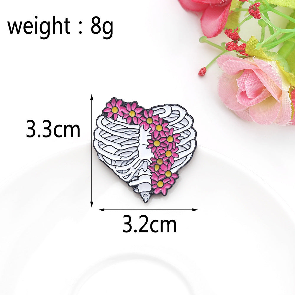 Heart-Shaped Medical Brooch Pin - Stethoscope, Electrocardiogram, and Microscope Design for Nurses and Doctors - Perfect Lapel Jewelry for Backpacks