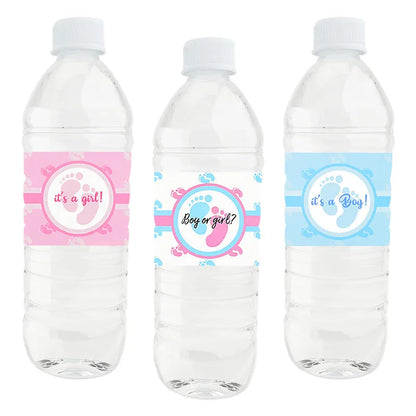 12-Piece Baby Shower Water Bottle Labels – Gender Reveal or Christening Gift Stickers – ‘It’s a Boy/Girl’ Decorations