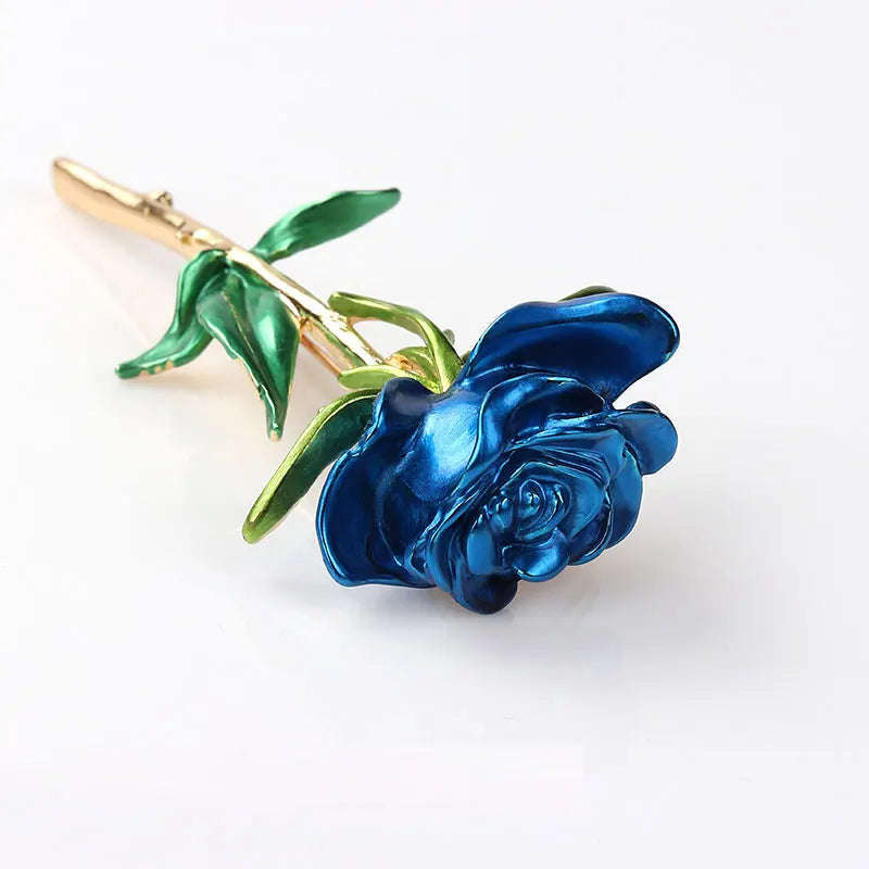 Elegant Rose Flower Brooch with Camellia Design, Featuring Beautifully Painted Enamel - Ideal Accessory for Women’s Party Attire and Special Occasions