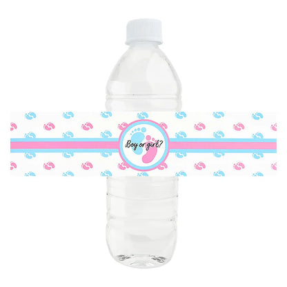 12-Piece Baby Shower Water Bottle Labels – Gender Reveal or Christening Gift Stickers – ‘It’s a Boy/Girl’ Decorations