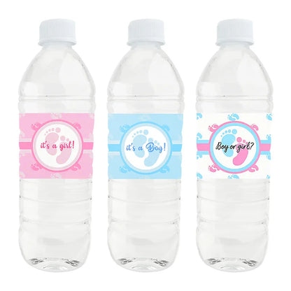 12-Piece Baby Shower Water Bottle Labels – Gender Reveal or Christening Gift Stickers – ‘It’s a Boy/Girl’ Decorations