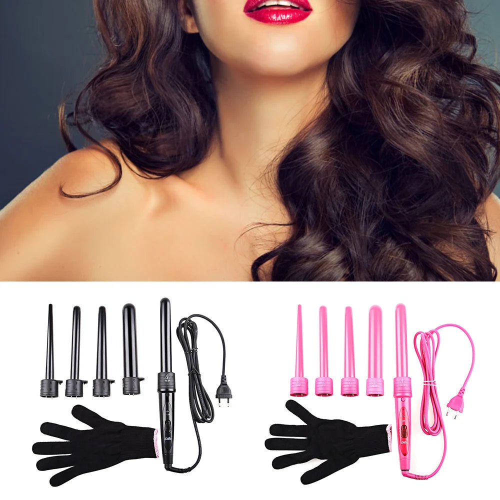 5-in-1 Multifunctional Rotating Hair Curling Iron – Professional Salon Quality