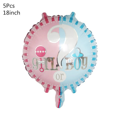 Gender Reveal Party Decoration Kit – 'Boy or Girl' Balloon Banner with Disposable Tableware and Baby Shower Balloons