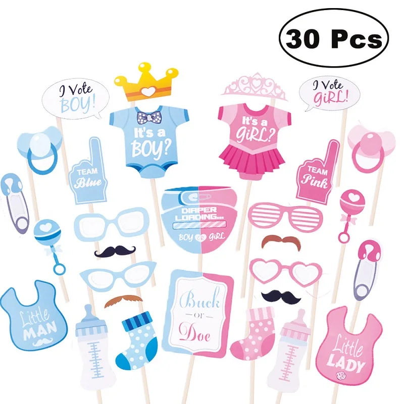 Gender Reveal Party Decoration Kit – 'Boy or Girl' Balloon Banner with Disposable Tableware and Baby Shower Balloons