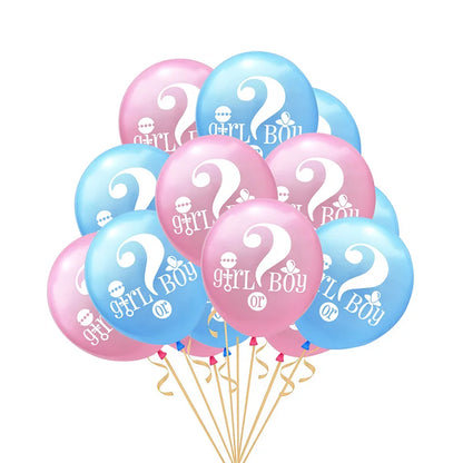 Deko-Set für die Gender-Reveal-Party – „Junge oder Mädchen“-Ballonbanner mit Einweggeschirr und Babyparty-Ballons