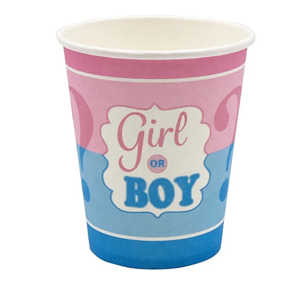 Gender Reveal Party Decoration Kit – 'Boy or Girl' Balloon Banner with Disposable Tableware and Baby Shower Balloons