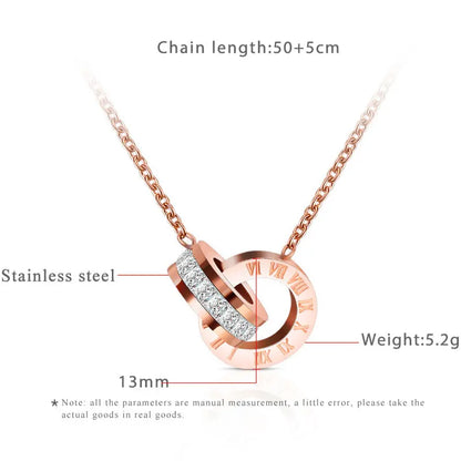 Elegant Roman Numeral Pendant Necklace for Women | 316L Stainless Steel Fashion Jewelry