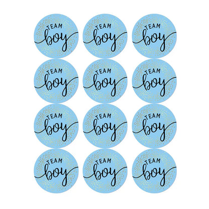 60/120 Gender Reveal Stickers – Team Boy or Team Girl Labels for Baby Shower Decorations and Gift Boxes