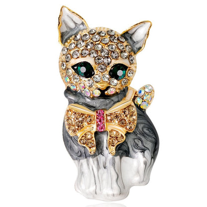 Vibrant Cat Metal Brooch - Stylish Accessory for Women & Kids, Perfect Holiday Gift