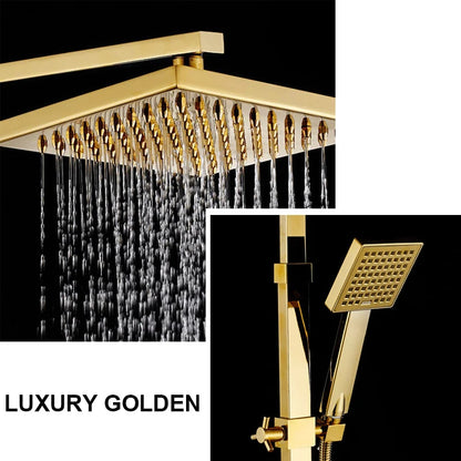 Contemporary Golden Bath & Shower Faucet - Single Handle, Rotatable Lifting Design