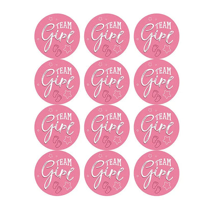 60/120 Gender Reveal Stickers – Team Boy or Team Girl Labels for Baby Shower Decorations and Gift Boxes