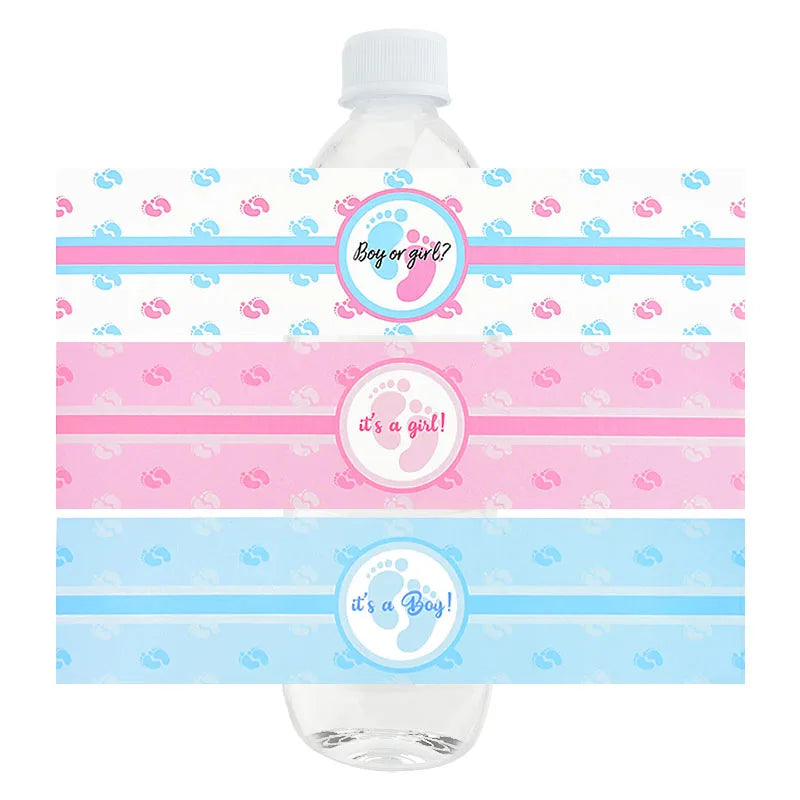 12-Piece Baby Shower Water Bottle Labels – Gender Reveal or Christening Gift Stickers – ‘It’s a Boy/Girl’ Decorations