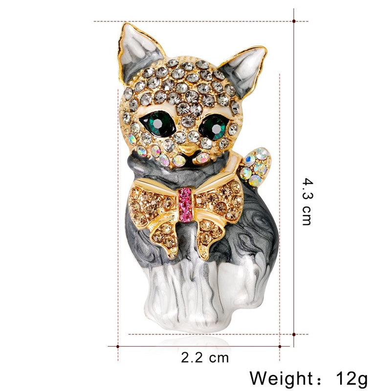 Vibrant Cat Metal Brooch - Stylish Accessory for Women & Kids, Perfect Holiday Gift