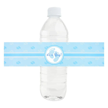 12-Piece Baby Shower Water Bottle Labels – Gender Reveal or Christening Gift Stickers – ‘It’s a Boy/Girl’ Decorations