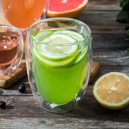 18-teiliges doppelwandiges Becherset aus Borosilikatglas – hitzebeständige Tassen für Tee, Kaffee, Saft und mehr – ideales Geschenk für Barzubehör-Enthusiasten