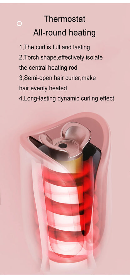 Automatischer rotierender Luft-Lockenstab aus Keramik – Magischer Lockenwickler und Styler