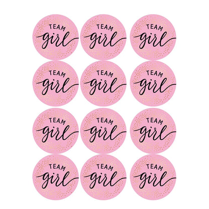 60/120 Gender Reveal Stickers – Team Boy or Team Girl Labels for Baby Shower Decorations and Gift Boxes