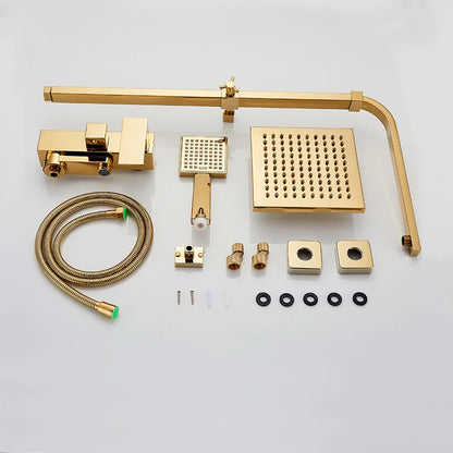 Contemporary Golden Bath & Shower Faucet - Single Handle, Rotatable Lifting Design