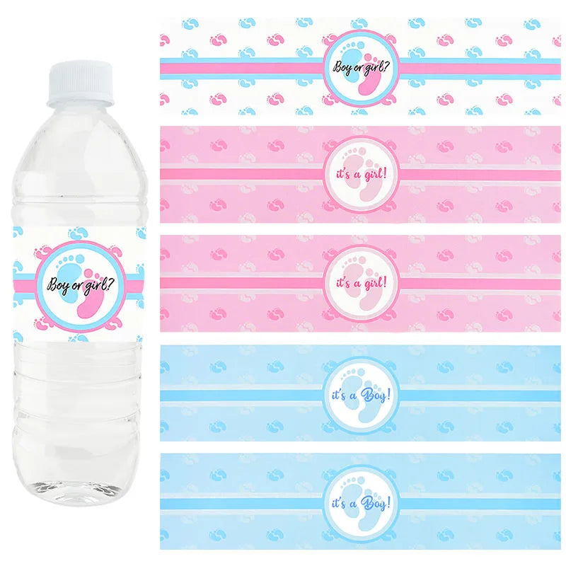 12-Piece Baby Shower Water Bottle Labels – Gender Reveal or Christening Gift Stickers – ‘It’s a Boy/Girl’ Decorations