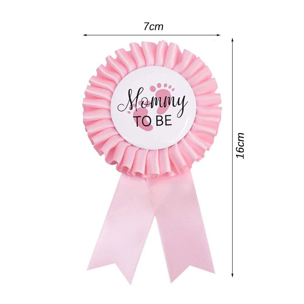 Mommy Badge & Strap Set for Baby Showers – Gender Reveal & First Birthday Party Decorations