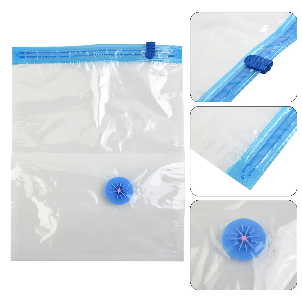 Vacuum Compression Storage Bags with Valve - Large Size for Towels, Clothes, Blankets