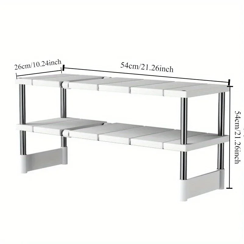 Stainless Steel Expandable Multi-Layer Kitchen Sink Storage Rack – Versatile Cabinet Organizer