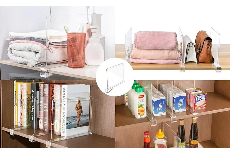 Clear Closet Shelf Dividers - 2/4/6/8 Pack