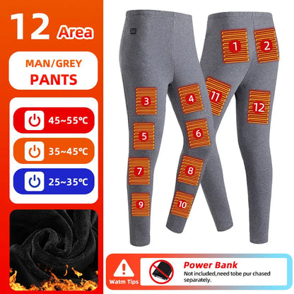 28-Zone Heated Thermal Underwear - Electric Heated Winter Sports Gear for Women