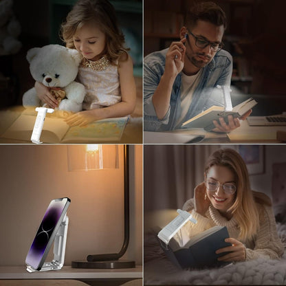 Rechargeable LED Book Light with USB for Night Reading – Portable Clip-On Bookmark Light for Bedtime Use