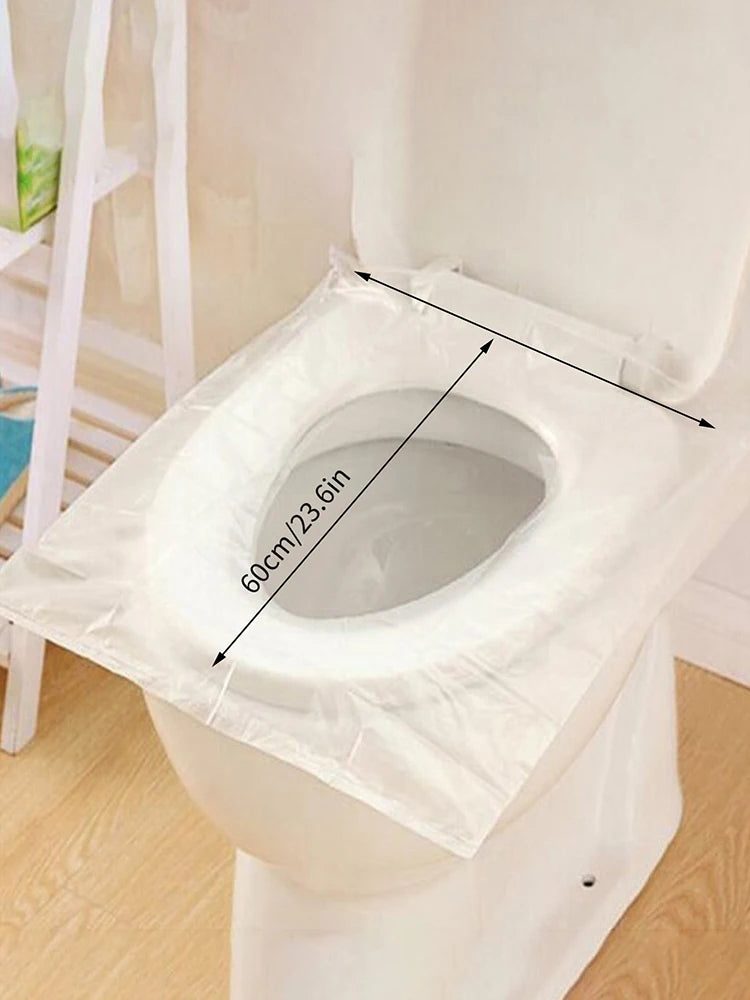 50-Pack Disposable Waterproof Toilet Seat Covers – Non-Slip, Individually Wrapped, Ideal for Travel and Hygiene Protection