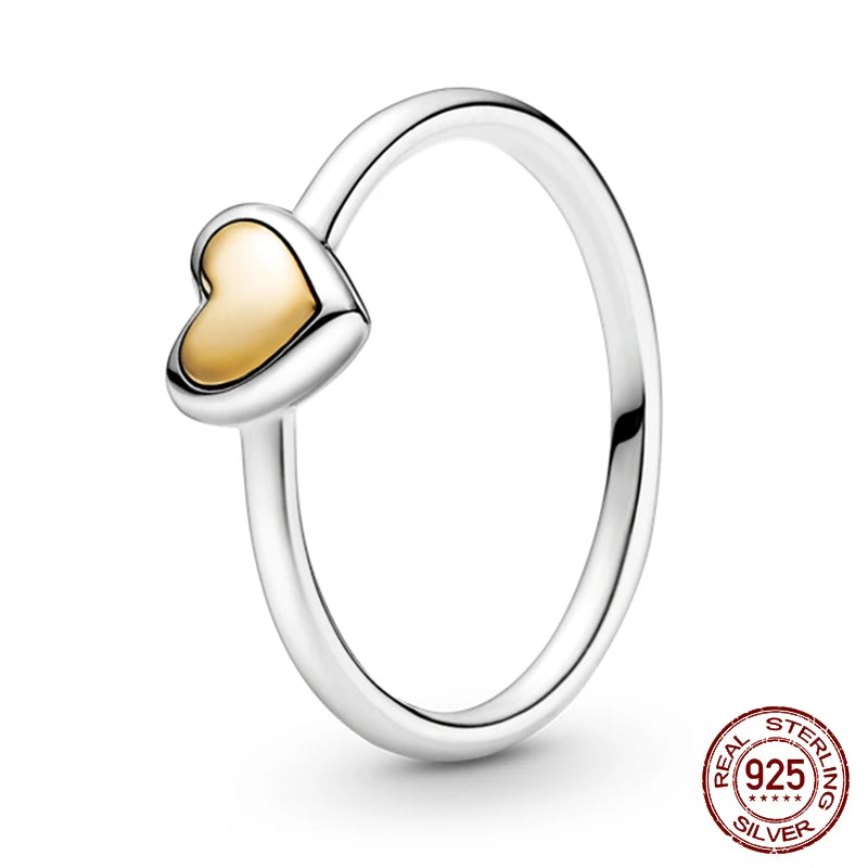 925 Sterling Silber Ring für Damen – Rosa Herz mit Krone, Stern, Mond und Schneeflocken Zirkonia Akzenten – Modischer Verlobungs- und Hochzeitsschmuck