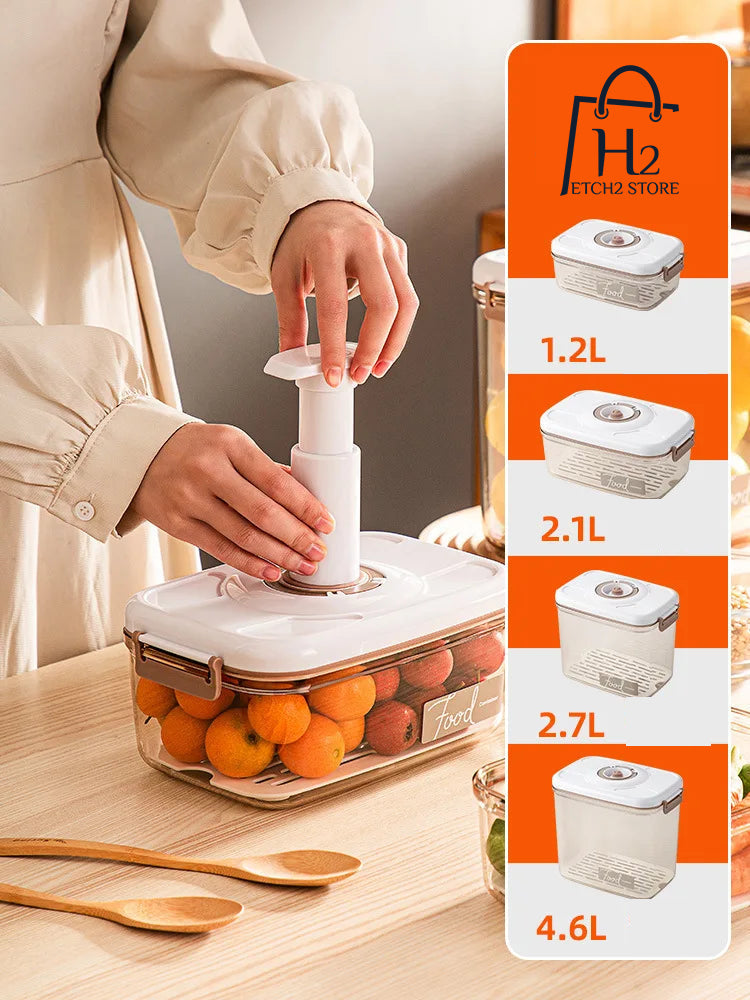 Vacuum Sealed Canister Set - Fresh-Keeping Food Storage Containers for Refrigerator and Kitchen Organizing