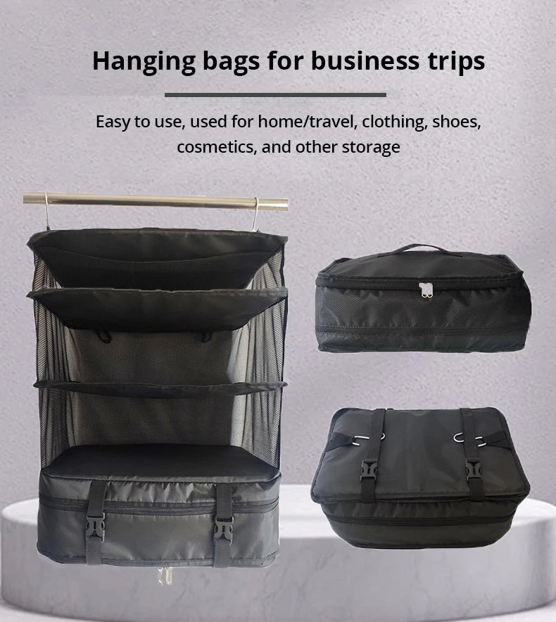 Hanging Travel Organizer & Packing Cubes Set