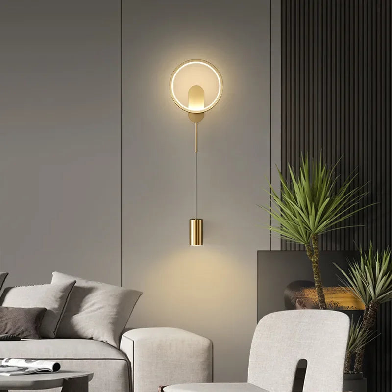 Elegante LED-Wandleuchte in Schwarzgold - Vielseitige Beleuchtung für Flure, Schlafzimmer, Arbeitszimmer und Treppenhäuser